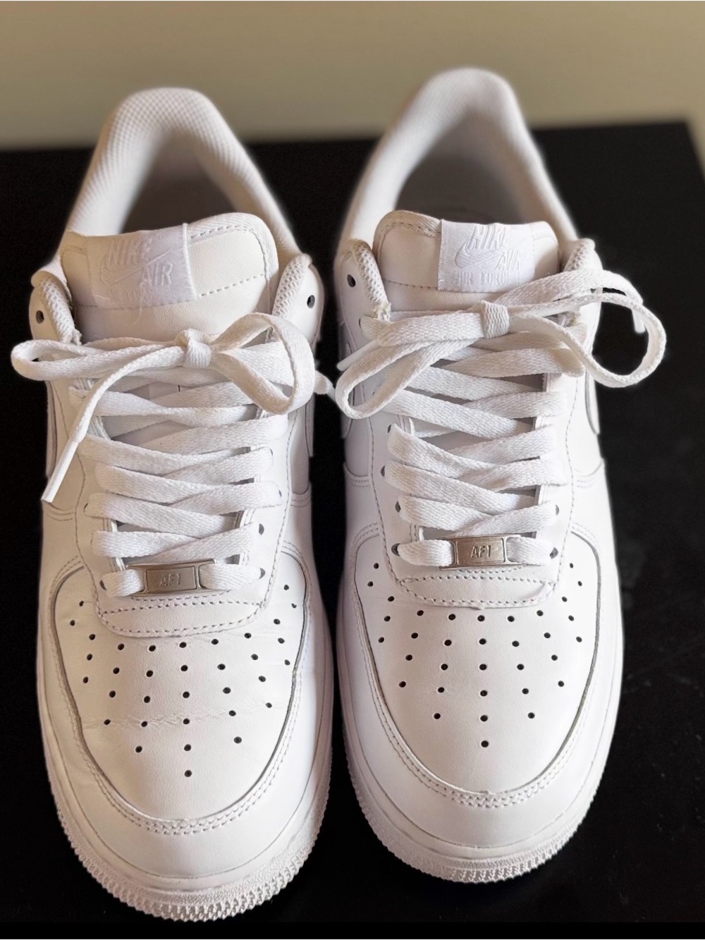 Nike Men's All-White Low-Top Leather Sneakers